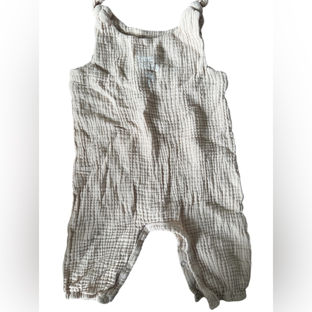 Cream Gauze Baby Romper from 30a. Beach baby on back. 6-12 month